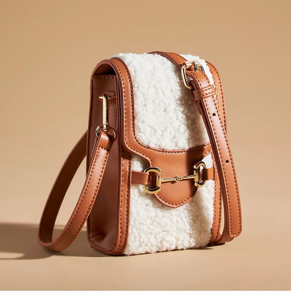 New Anthropologie Sherpa Cell Crossbody Bag - NWT Sold Out